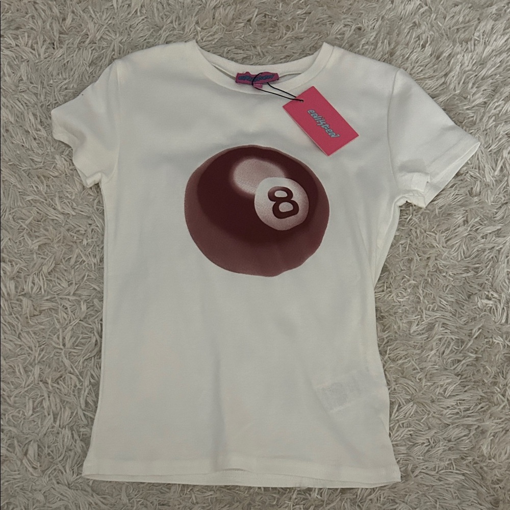 Edikted White Tee with Brown Graphic
